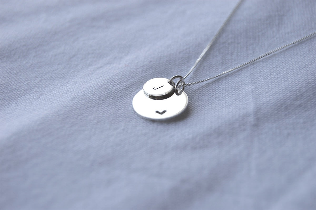 Initial Disc Pendant Set - 16mm Bauble & 9mm Small