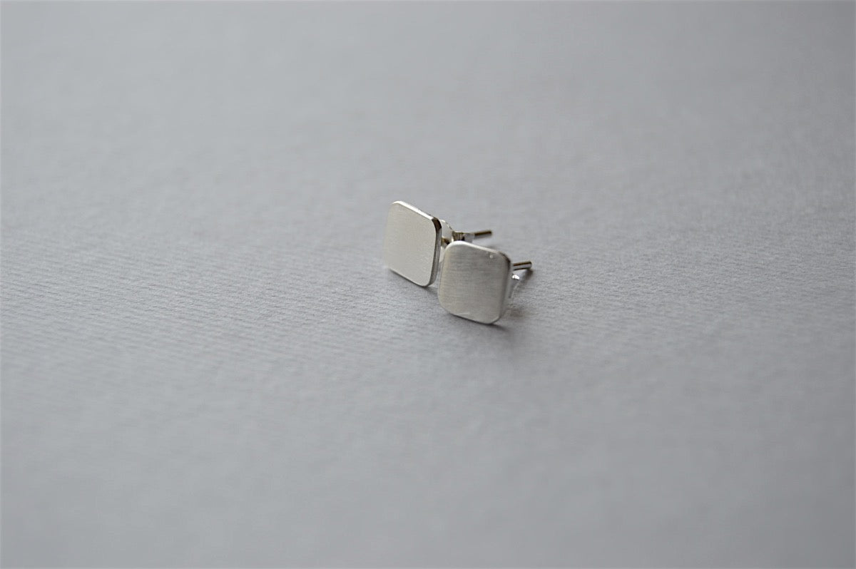 Rounded Square Stud Earrings