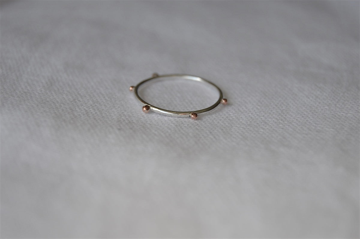Everyday Ring with Copper Bobbles